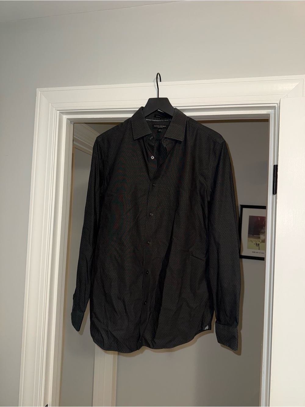 Banana Republic Men's Grey Long-Sleeve Button-Down Shirt